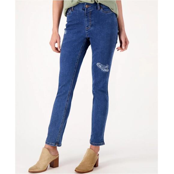 New d & Co. Women's Medium Wash Canyon Retreat Easy Stretch Denim Jean Size 18 P - Picture 1 of 6